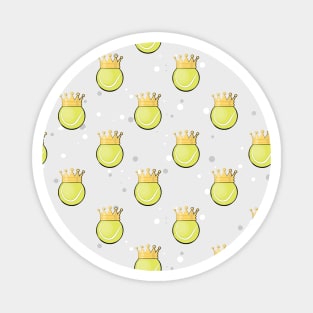 King Tennis - Seamless Pattern on Grey Background Magnet